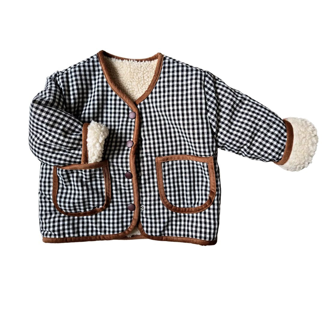 Doppelseitige Kinderjacke mit Teddyfell