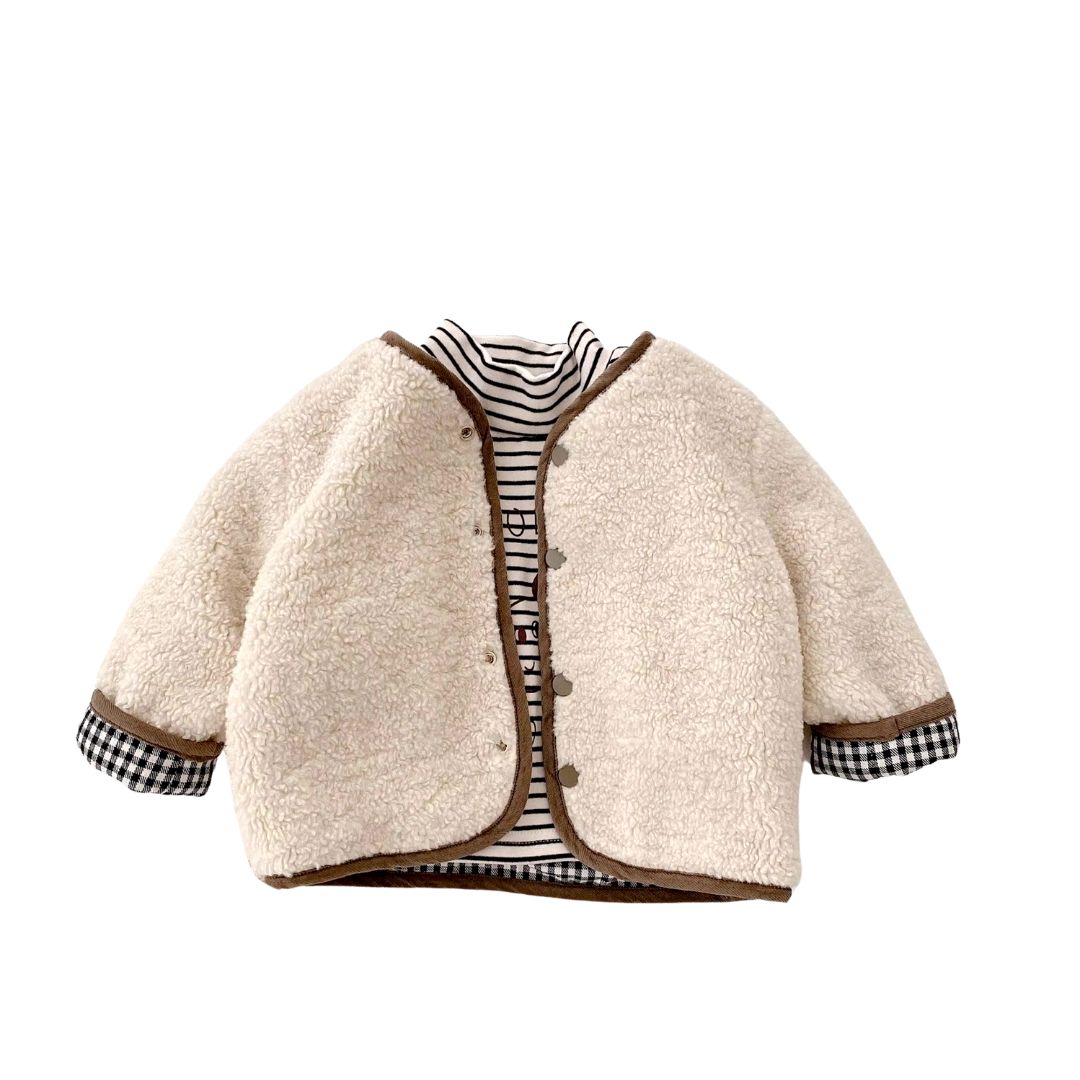 Doppelseitige Kinderjacke mit Teddyfell
