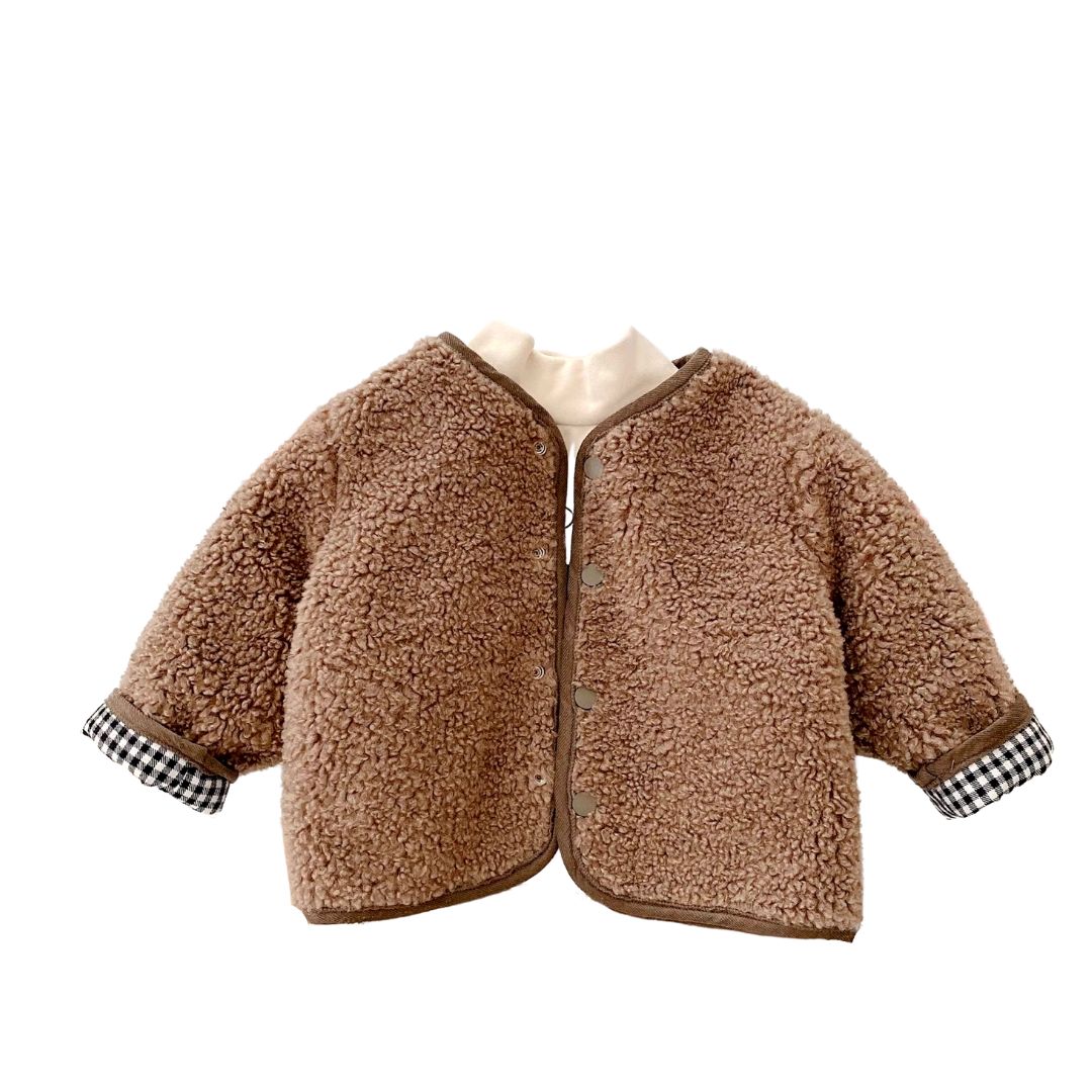 Doppelseitige Kinderjacke mit Teddyfell