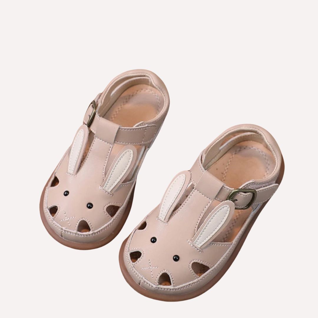 Kinder Softleder-Sandalen – Rosa Häschen oder Brauner Bär