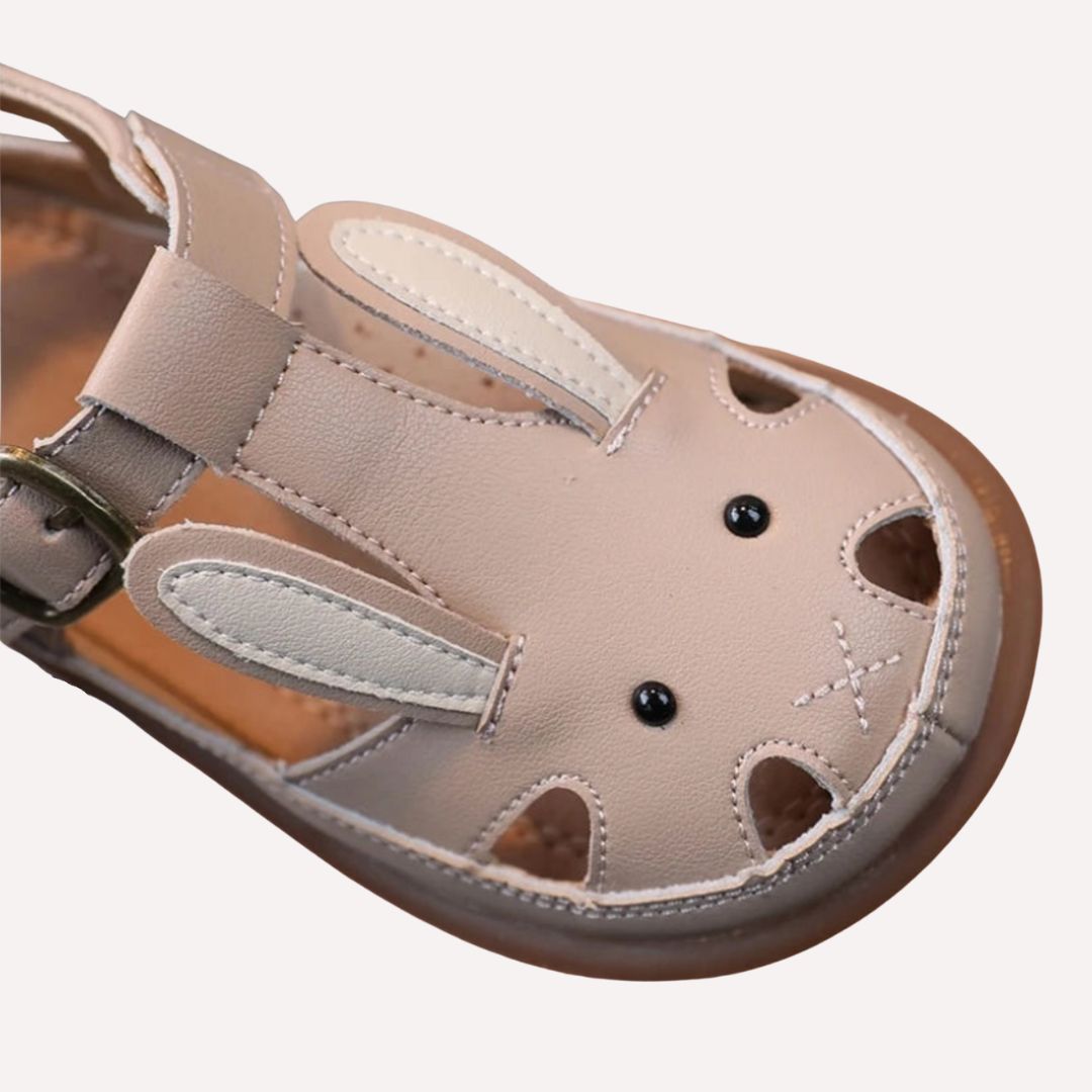 Kinder Softleder-Sandalen – Rosa Häschen oder Brauner Bär