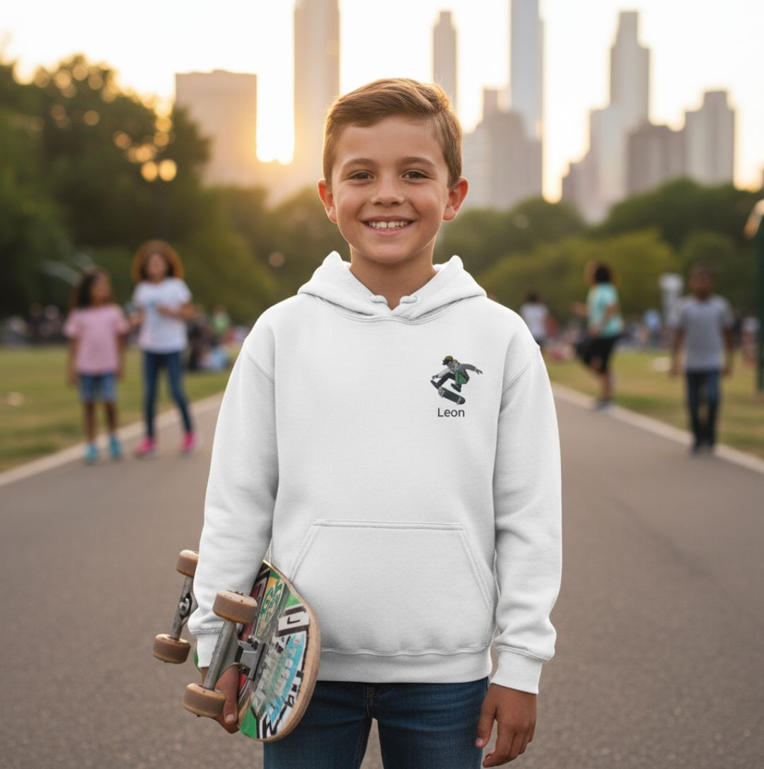 Personalisierte Kinder Hoodie Skateboarder - Cooles Design für Kids