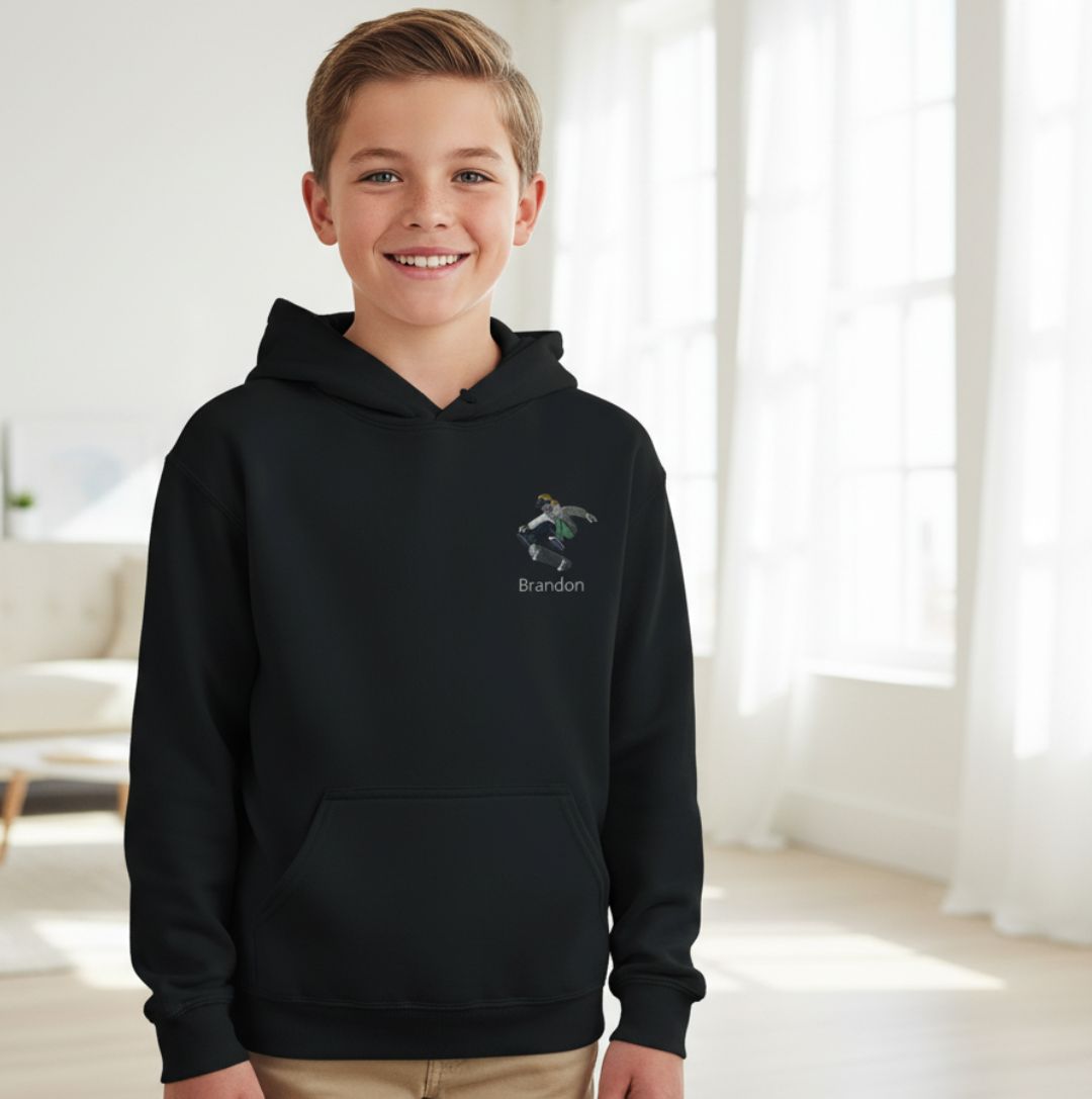 Personalisierte Kinder Hoodie Skateboarder - Cooles Design für Kids