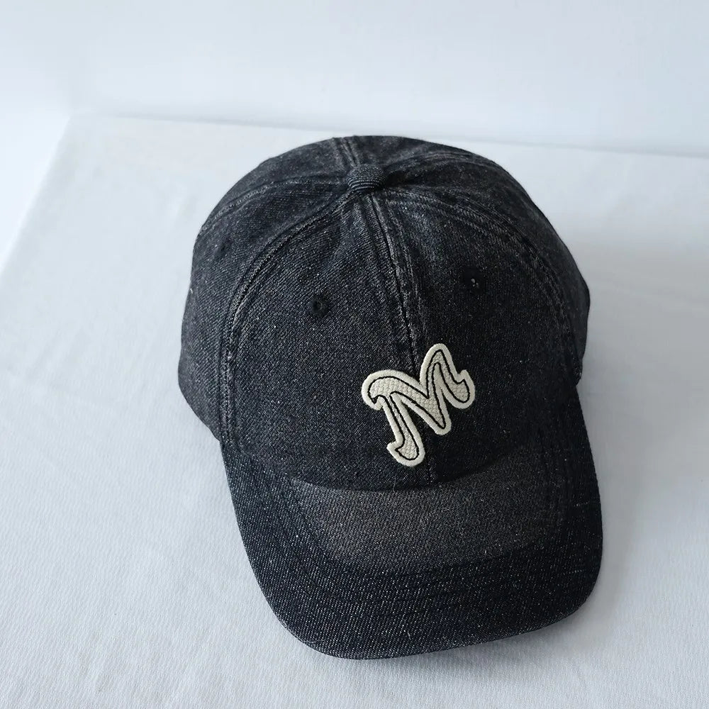 Denim Baseball Kappe für Mädchen und Junge in schwarz