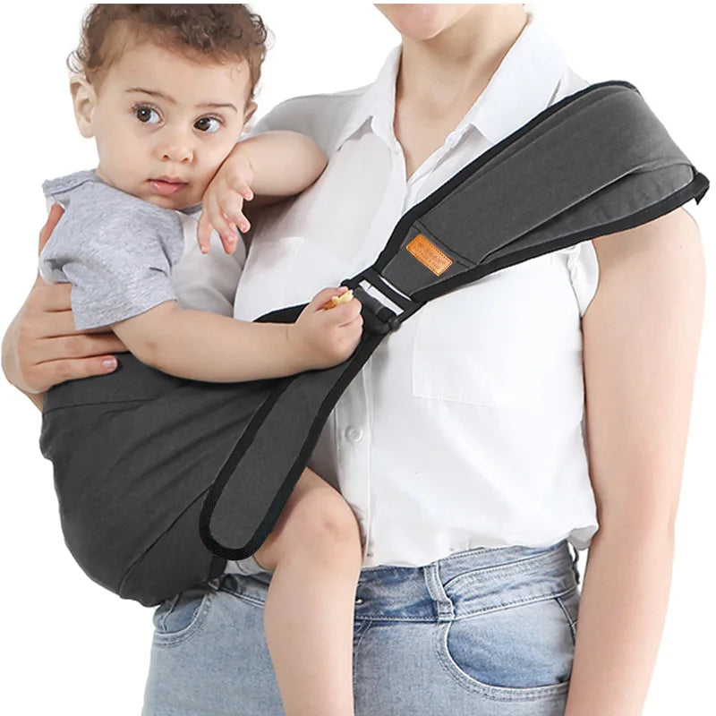 Babytrage ergonomisch aus Baumwolle in dunkelgrau