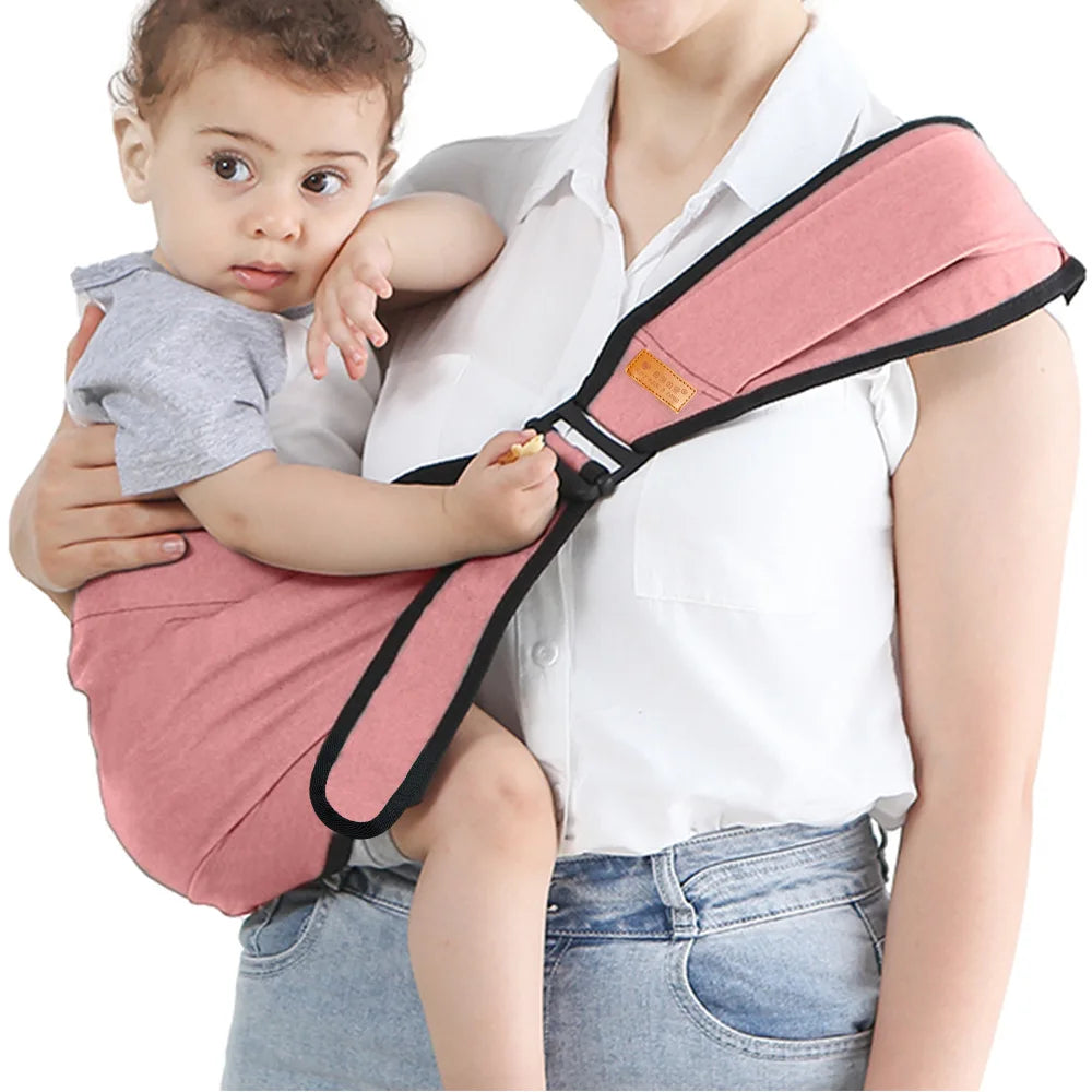 Babytrage ergonomisch aus Baumwolle in Rosa